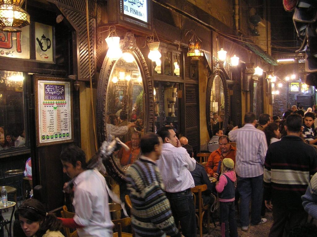 People in El Fishawy Cafe