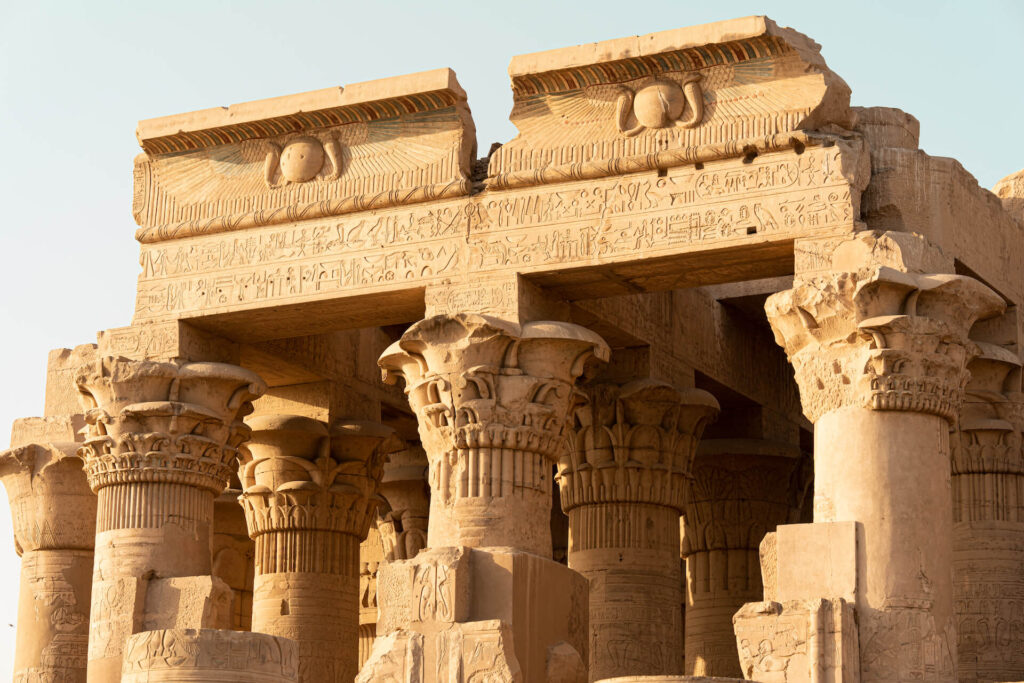 Columns and temple entrance of Kom Ombo